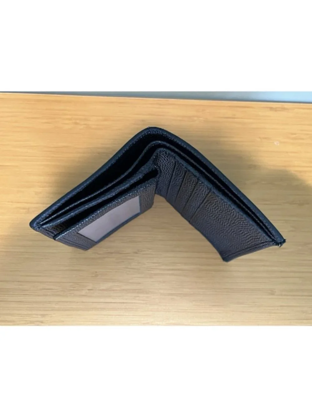 Salvatore Ferragamo Black Men's Bifold Wallet Logo Folding Credit Card ID